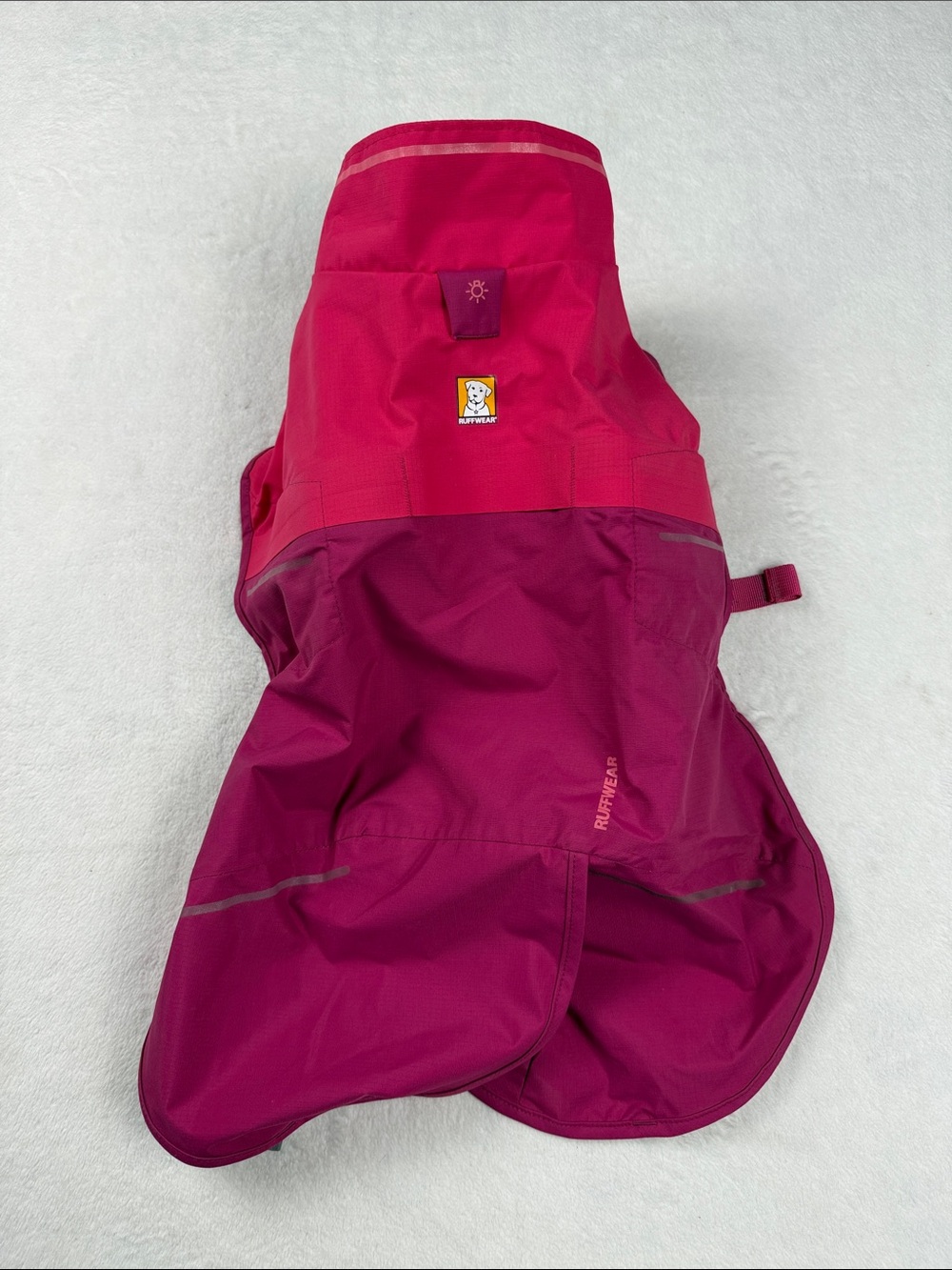 Ruffwear Sun Shower Dog Raincoat in Hibiscus Pink Two-Tone Pink Dog Rain Jacket